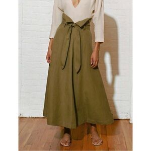 Mara Hoffman Midi Linen-Blend Anna Paper-Bag Skirt